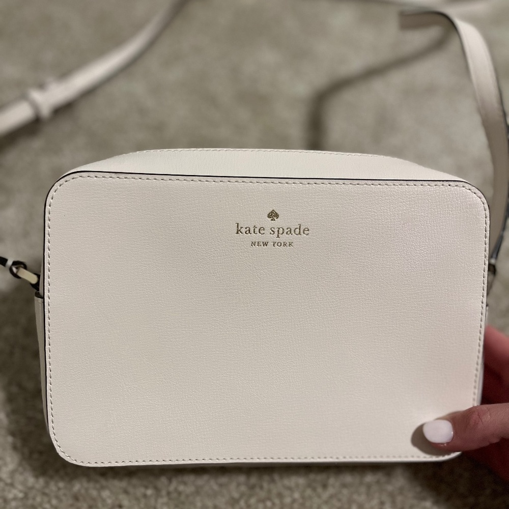 Kate spade white parchment leather Crossbody bag